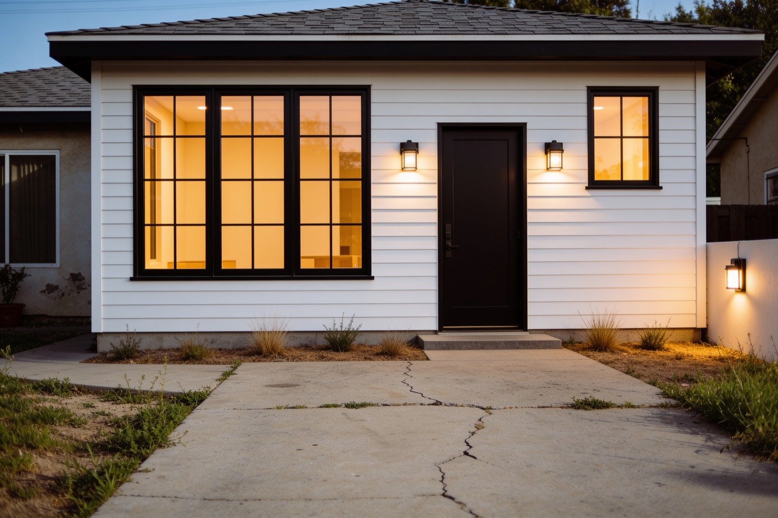The same garage converted into an ADU