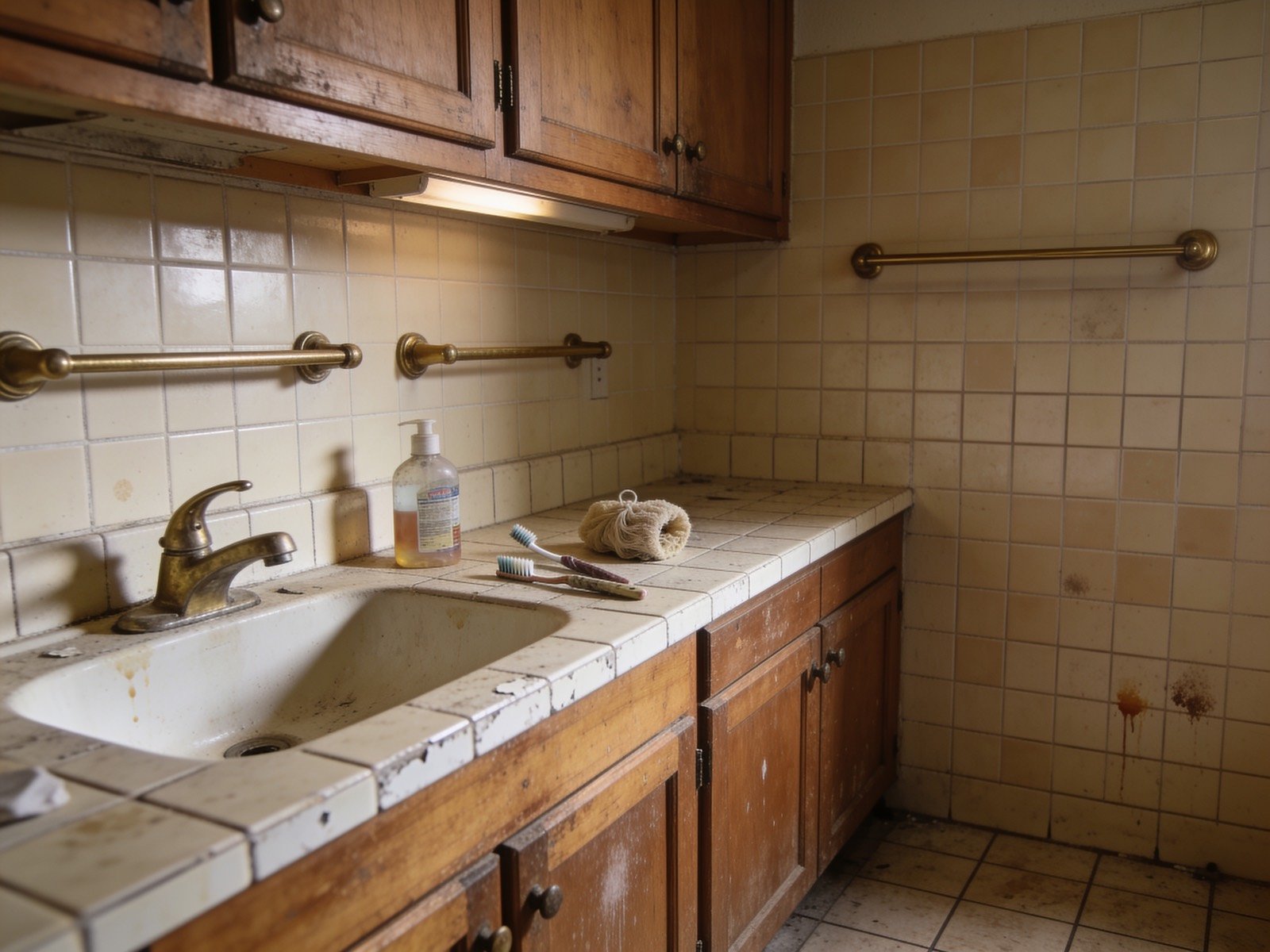 Dated bathroom before renovation